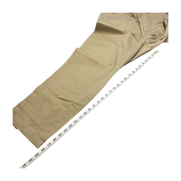 Lands' End Chino Pants 36 Khaki Traditional Fit High-Rise Formal Straight Leg - Picture 4 of 6